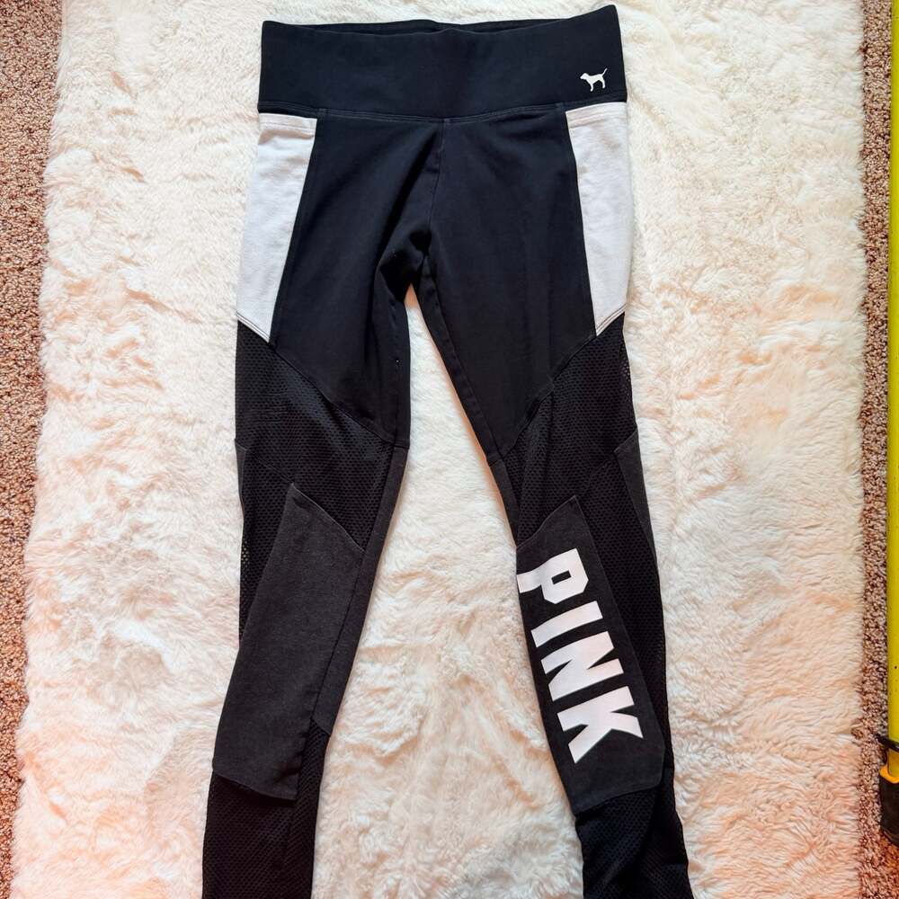 Victoria's Secret PINK High-Waisted Mesh Colorblock Yoga Leggings